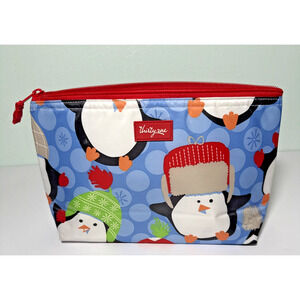Thirty-One Penguin Party Medium Thermal‎ Zipper Pouch Bag